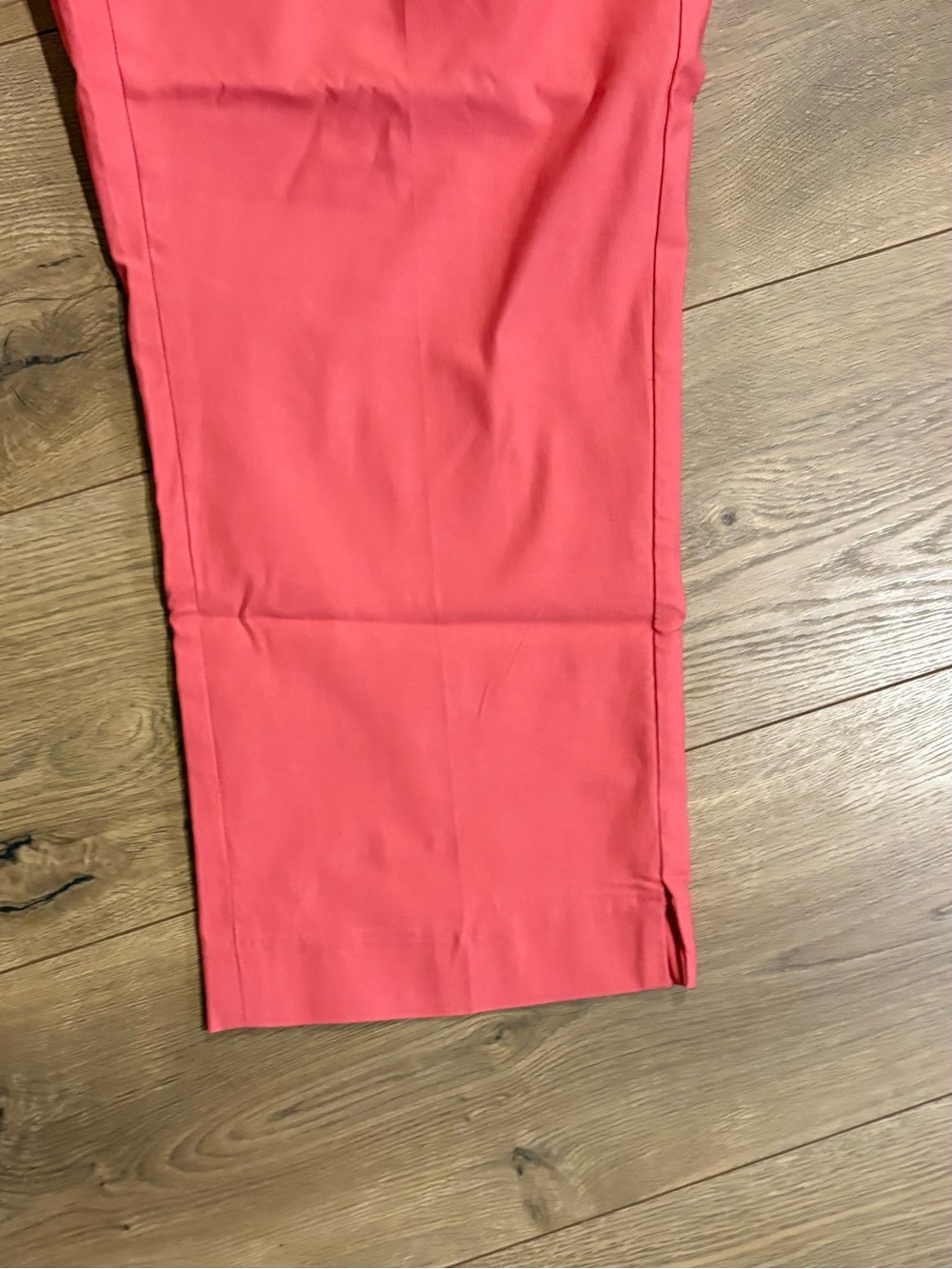 Lane Bryant Women’s Salmon/Coral Slim Capri Pants, Mid-Rise Flat Front Pockets 1 - Picture 3 of 7